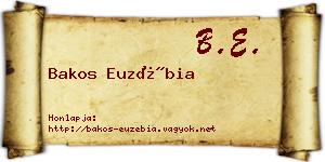 Bakos Euzébia névjegykártya
